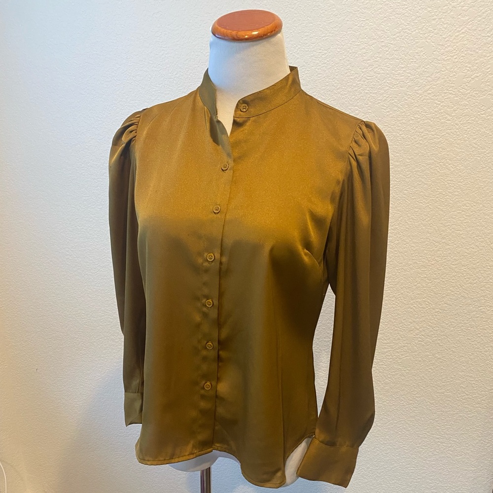Ann Taylor Silky Bronze Blouse